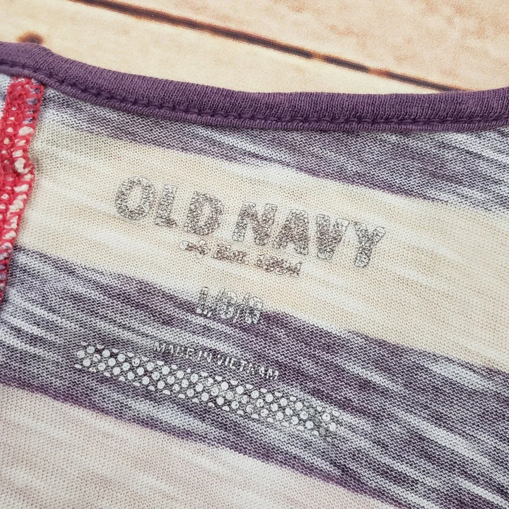 VTG Old Navy Shirt Womens Large Purple Orange Tank Top Sleeveless Top‎ 2000s